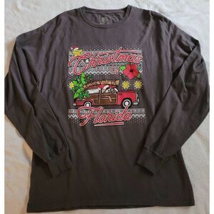Buc-Ces Christmas Long Sleeve T-Shirt Christmas in Florida Size Adult Large Unis